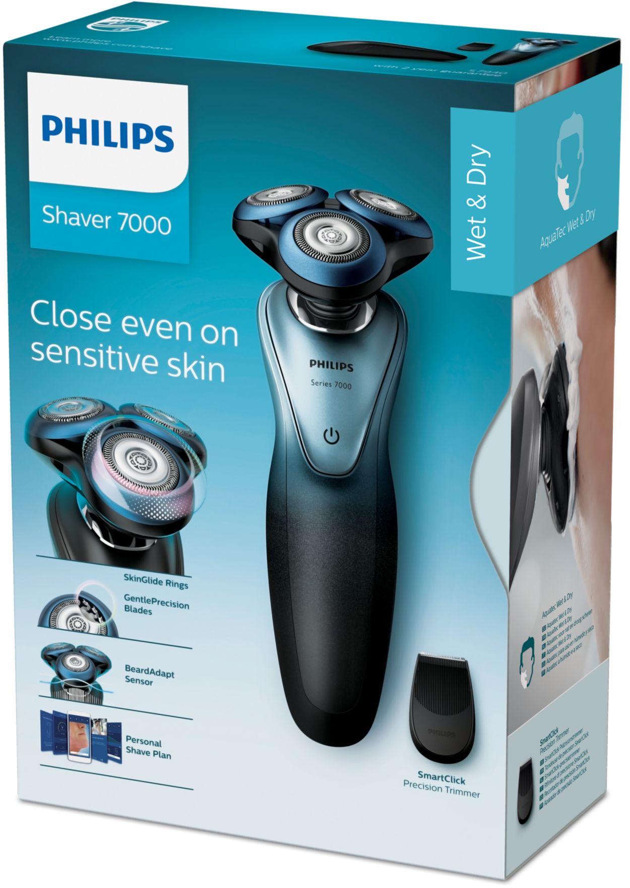 Shaver series 7000 y húmedo especial para piel S7940/16 | Philips