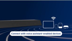 Smart soundbar. Use with your favorite AI voice assistants