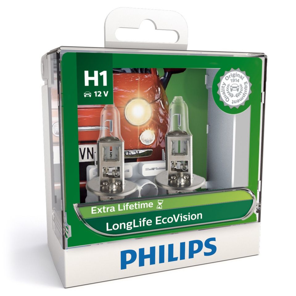 12258XVGS2 PHILIPS H1 12V 55W Halogène Ampoule, projecteur longue