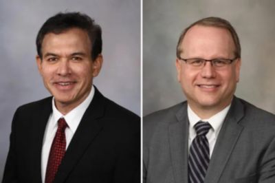 A portrait showing  Virend Somers, M.D., Ph.D., and Erik K. St. Louis, M.D.