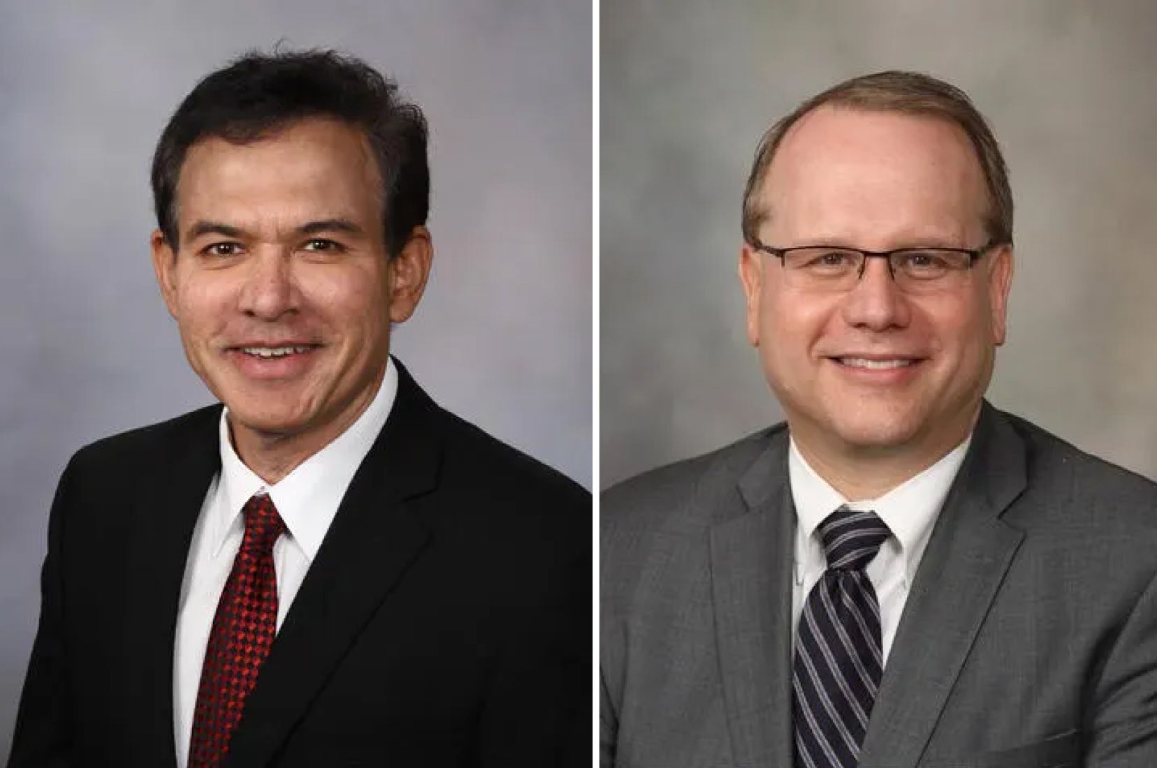 Ein Porträt zeigt   Virend Somers, M.D., Ph.D., und   Erik K. St. Louis, M.D.