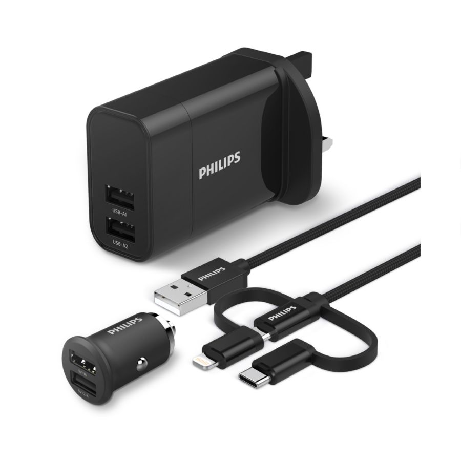 USB car and wall charger