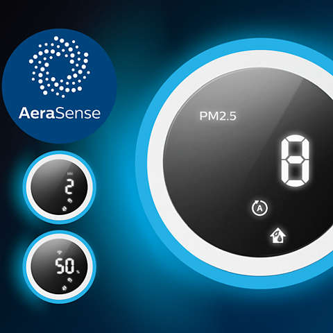 AeraSense dokładnie wyczuwa i wyświetla jakość powietrza