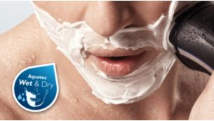 Optimisé pour une utilisation avec un gel ou une mousse à raser pour un meilleur confort de la peau