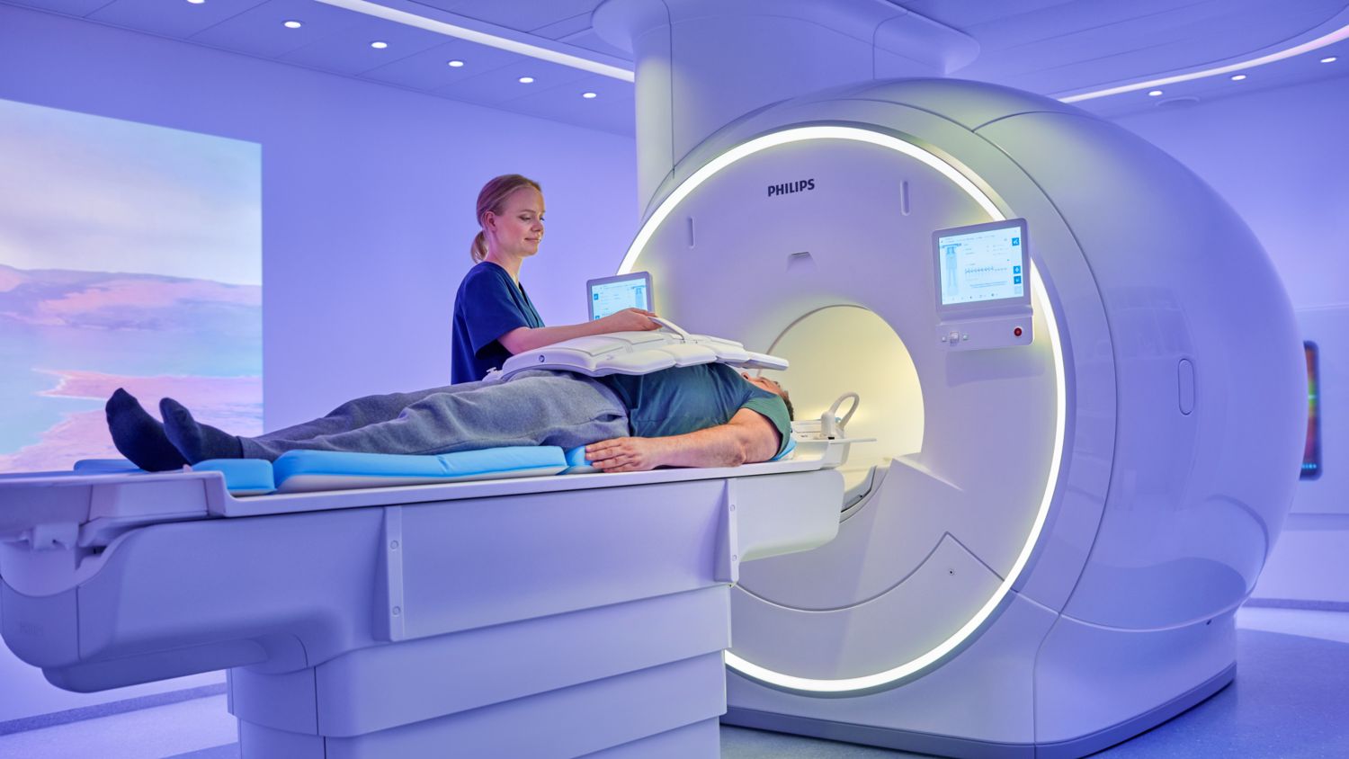 Patient preparation for cardiac MRI scan