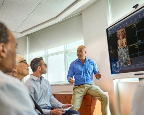 Conference room setting with web diagnostic viewer on screen