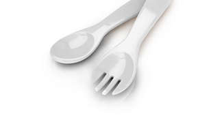 Deep scoop spoon and fork