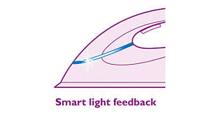 Iron with smart light feedback indicator