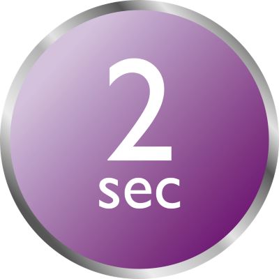 One press and in 2 seconds you have an accurate reading