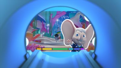 アニメーションでMRIスキャンを通して子供を導くオリーのキャラクター