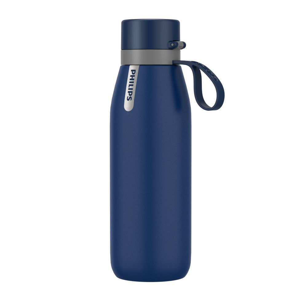 Philips GoZero Everyday Insulated Stainless-Steel Water Bottle with Filter, 32 oz, Green