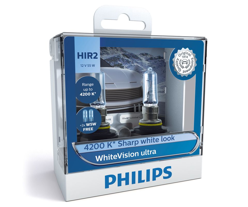 1x Ampoule HIR2 Philips WhiteVision ULTRA +60% 55W 12V - 9012WVUB1