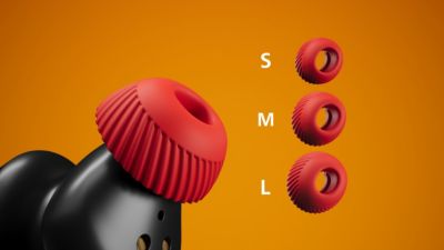 Reliable in-ear fit. Move it, don't lose it