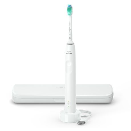 HX3673/13 Philips Sonicare 3100 series Sonische, elektrische tandenborstel + reisetui - Wit