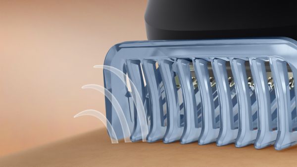 מסרק Lift and Trim שמרים את השערות לכיוון הלהב לגזירה אחידה