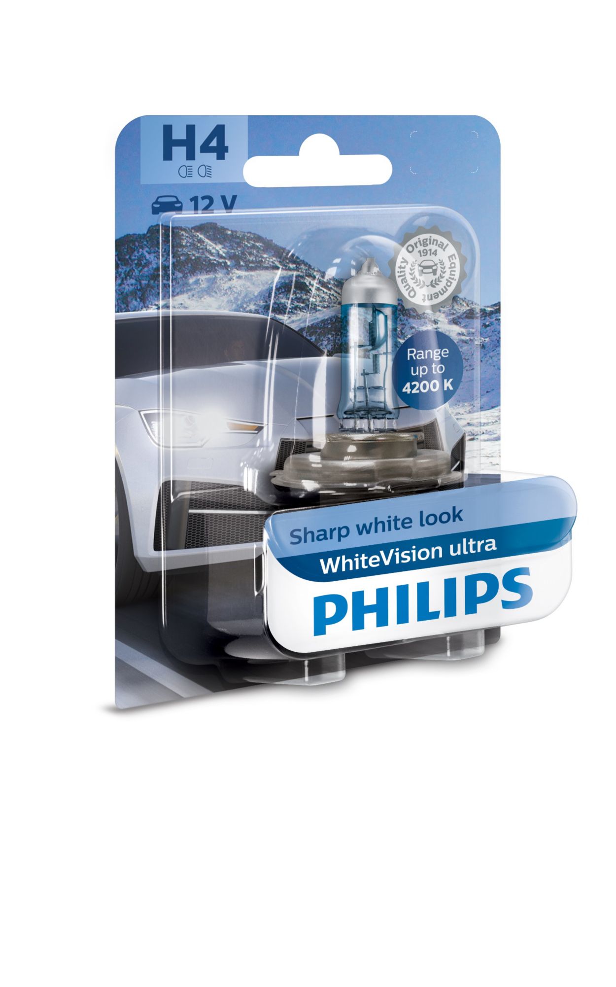 Philips H4 P43t-38 12342 Diamond Vision Car headlight Bulb (White) (Twin) 12V  60/55W at Rs 1050/pair, Car LED Headlight Bulb in Kolkata