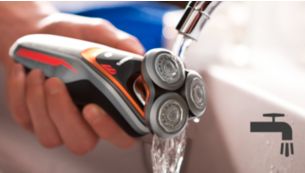 Shaver can be rinsed clean under the tap