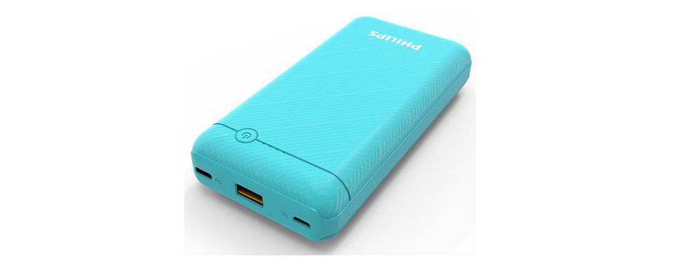 Power bank. 20000mAh Capacity Light blue