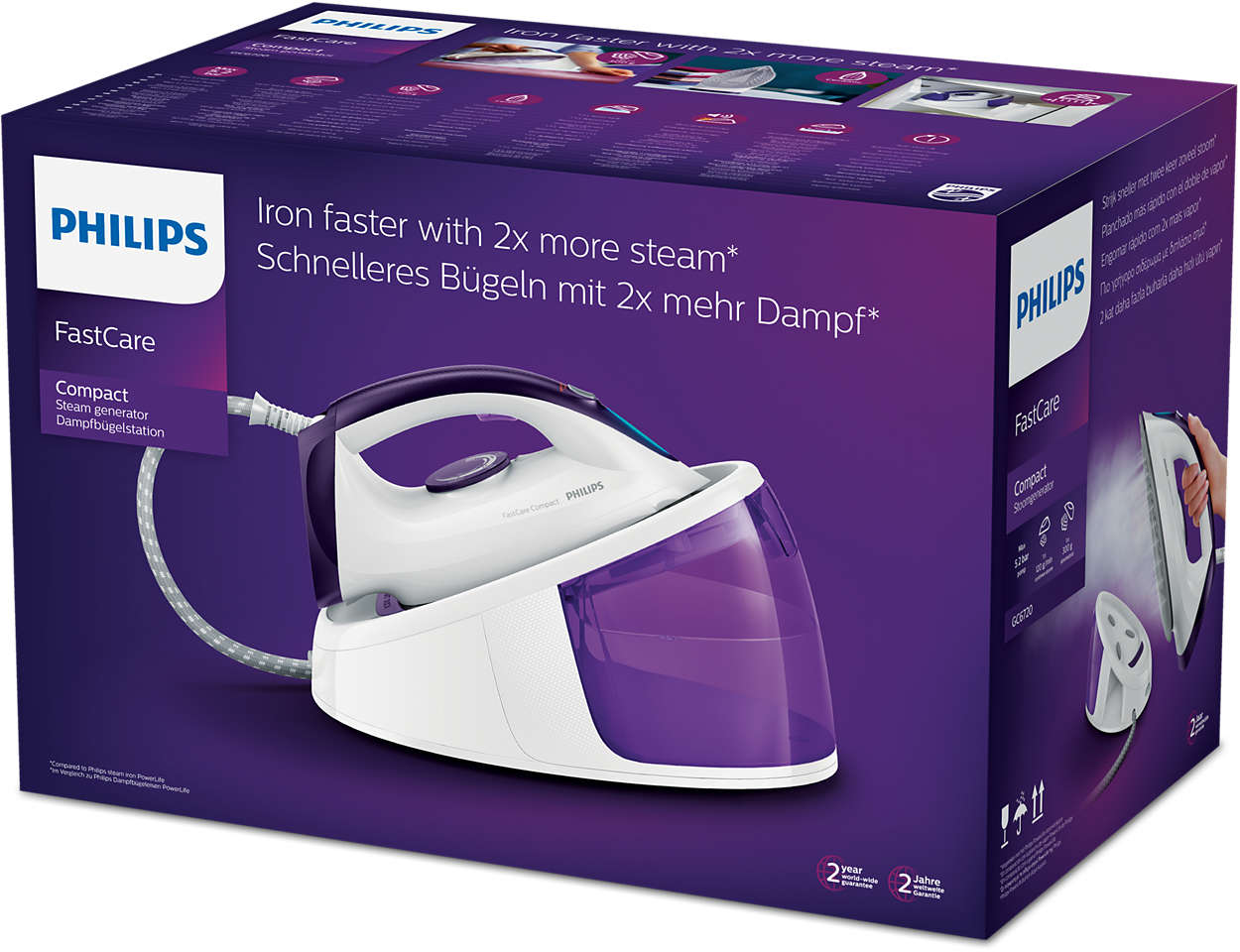 FastCare Compact Dampfbügelstation GC6720/30 | Philips