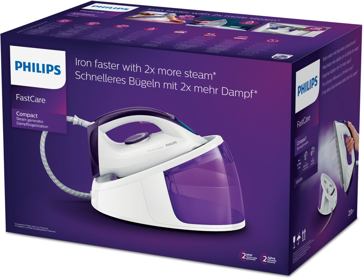 FastCare Compact Dampfbügelstation GC6720/30 | Philips