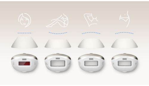 4 attachments designed for your body, face, bikini area and armpits