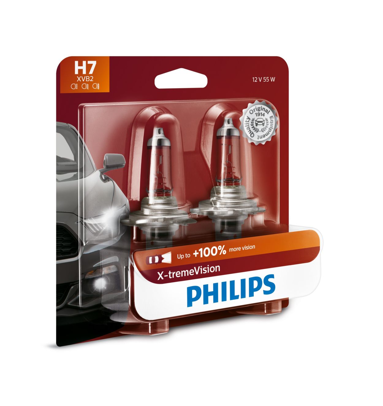 Philips H7 PX26d 12972 Xtreme Vision G-Force Car headlight Bulb (Warm  White) (Single) 12V 55W 3200k at Rs 379/piece, Car LED Headlight Bulb in  Kolkata