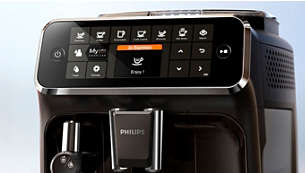 Eenvoudig uw koffie selecteren met het intuïtieve display