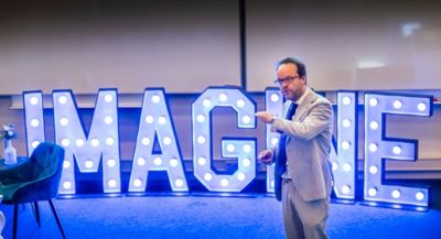 Professor Dr. Nico van den Berg speaking at the opening of the Philips Imagine Open Innovation Lab