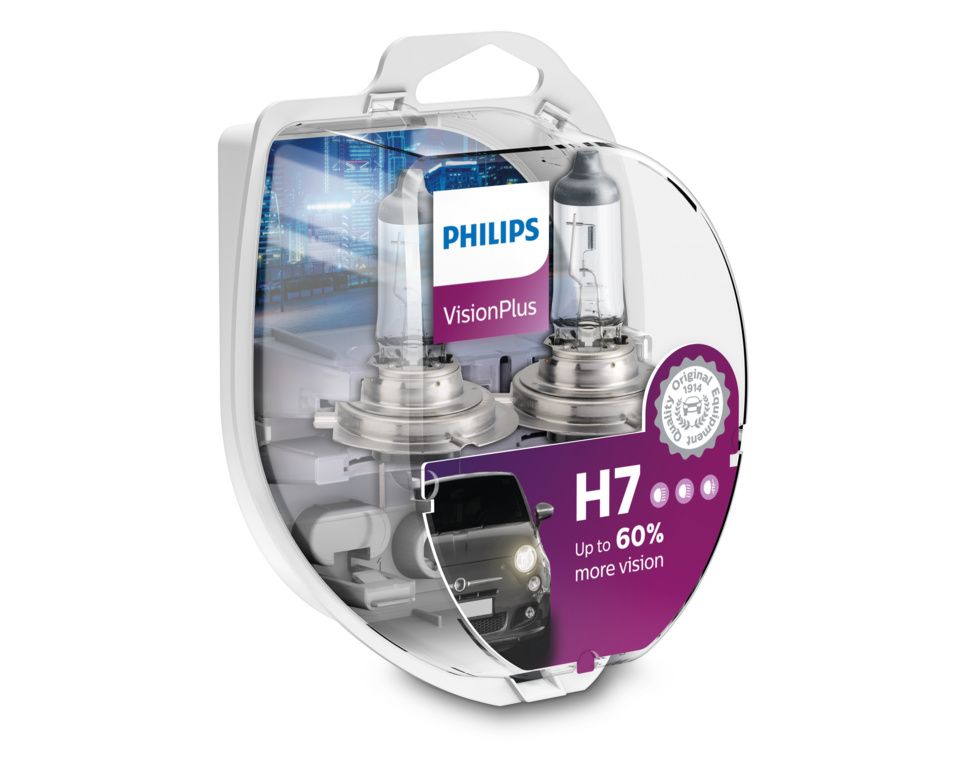 LÁMPARA H4 PHILIPS VISION PLUS 12V 60/55W 2 UNIDADES ILUMINACIÓN LÁMPARAS