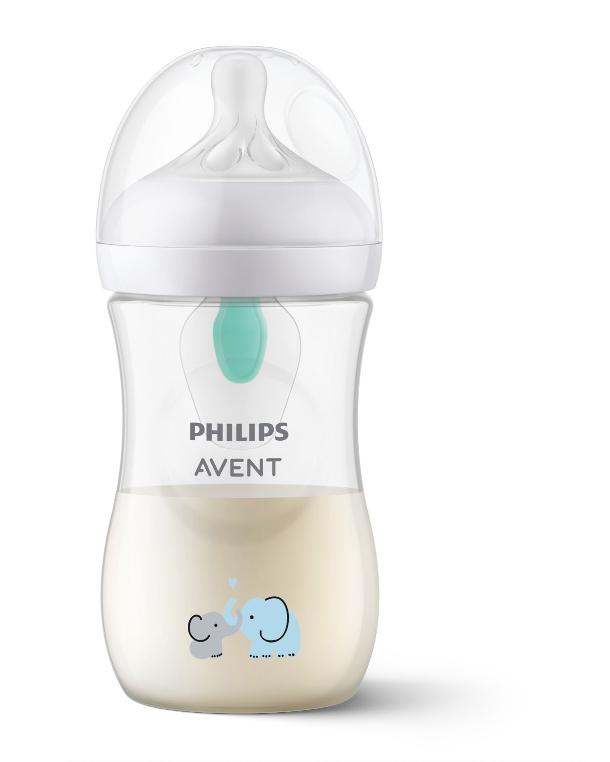 Philips Avent Biberón SCY673/81 Natural Response con válvula AirFree 260 ml  Elefante neutro 