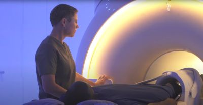 A patient receives radiology services.