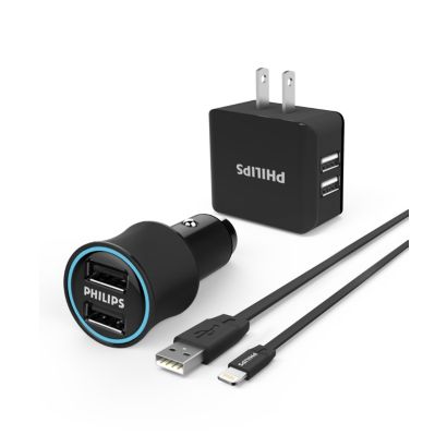 Wall charger with car plug combo
