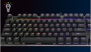 Six color LED-backlit keys