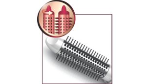 Brosse à picots rétractables pour réaliser des boucles facilement