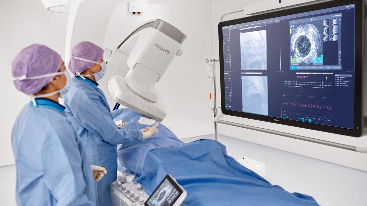 Hospital clinician using a Philips machine