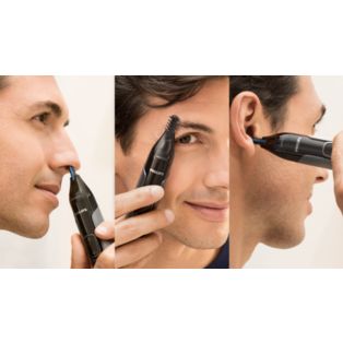 Philips Nose Trimmer Series 3000 Washable nose, ear and eyebrow trimmer with 2 combs