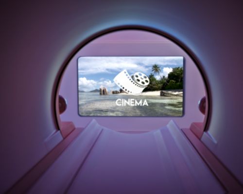 Personalized cinema in the bore for MRI.