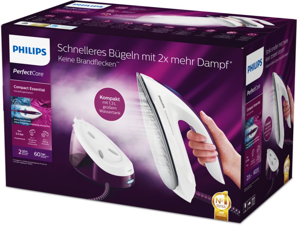 PerfectCare Compact Essential Plancha generador de vapor GC6833/30 | Philips