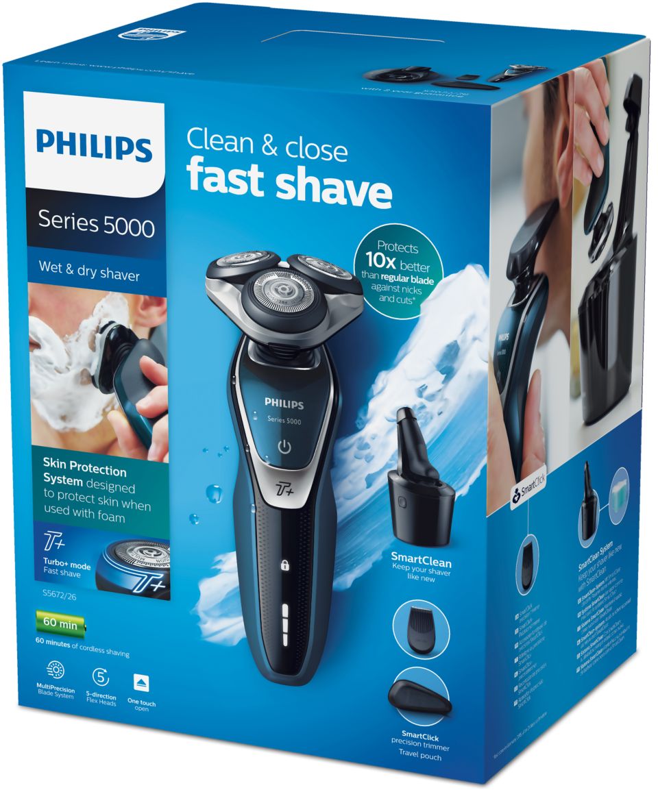 partitie Kinderrijmpjes specificeren Shaver series 5000 Elektrisch scheerapparaat voor nat en droog scheren  S5672/26 | Philips