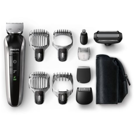 QG3380/16 Multigroom series 7000 Kit multifunzione impermeabile VISO, CORPO, CAPELLI