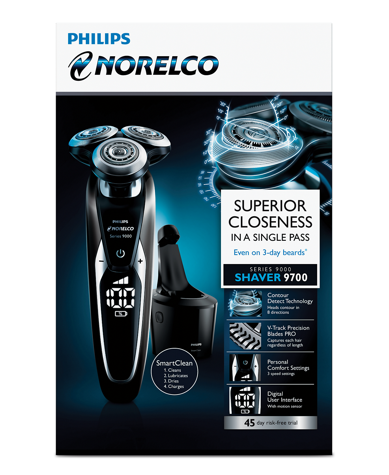 Shaver 9700 Wet & dry electric shaver, Series 9000 S9721/84 Shaver 9700 Wet & dry electric shaver, Series 9000 S9721/84