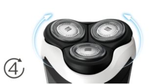 Têtes flexibles dans 4 directions pour un rasage facile des courbes de votre visage