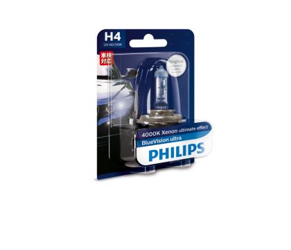 2 Ampoules Philips H4 BlueVision ultra 60/55W Neuves - Équipement auto