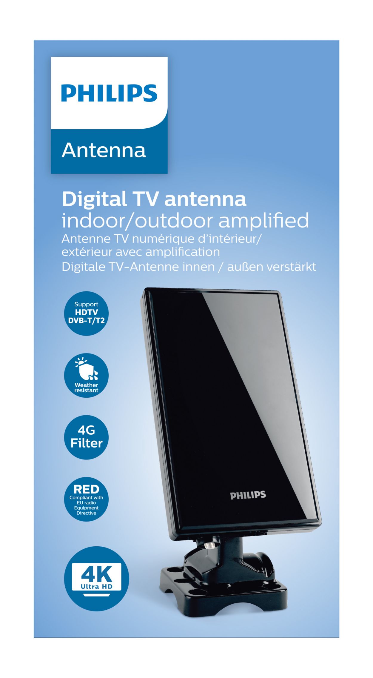 Amplificador Antena  Philips SDV5228, TV, Interior y exterior