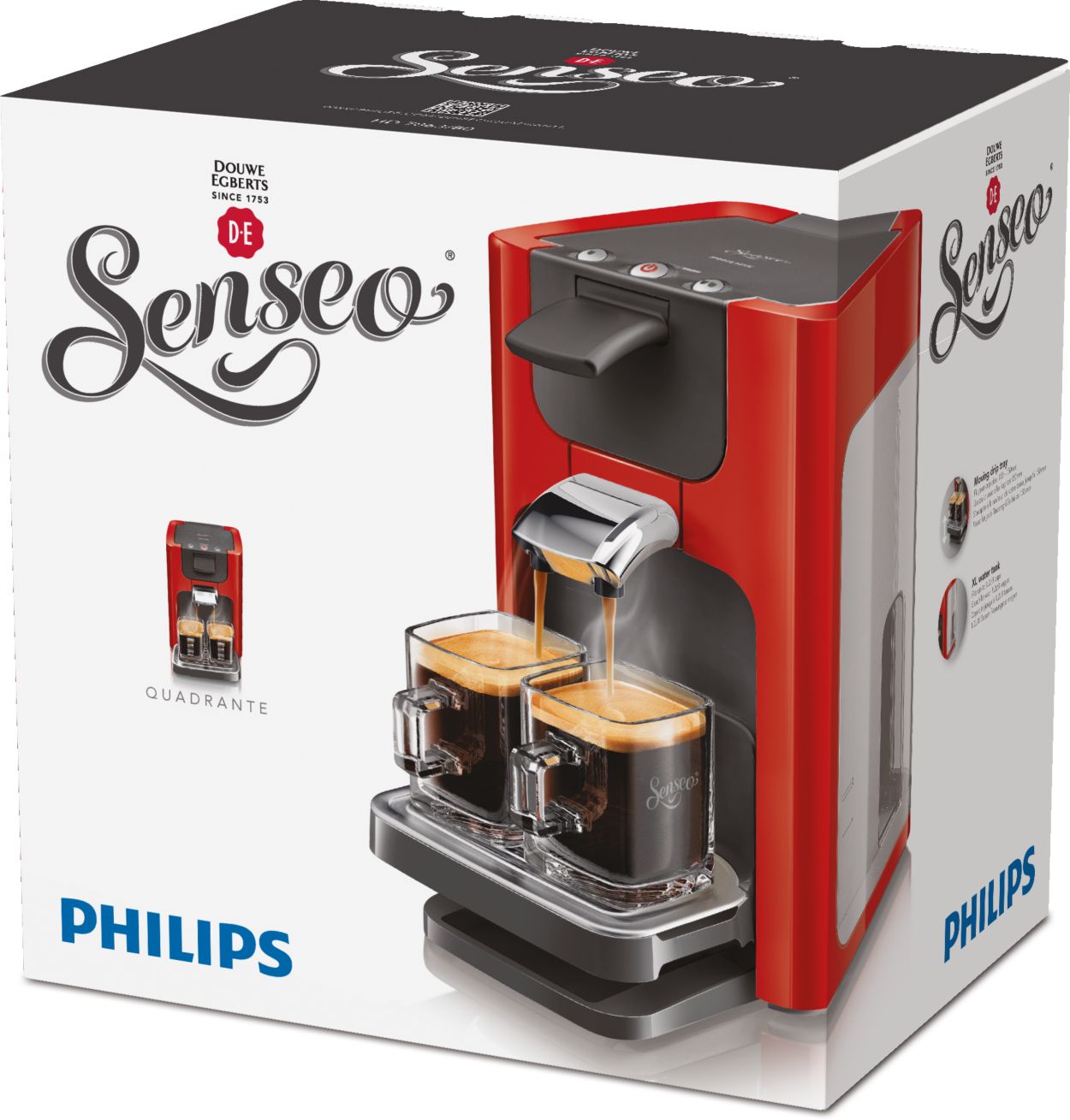 Cafetera Senseo Philips Quadrante negra 1,2L en