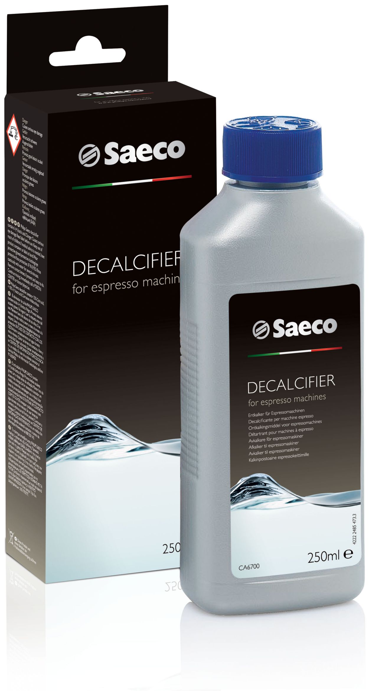 Philips Saeco CA6700/10 - Descalcificador para cafeteras automáticas (250  ml, 7 unidades) : : Hogar y cocina