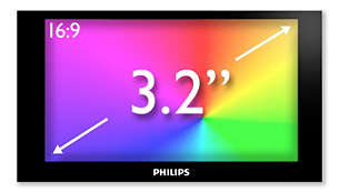3.2” HVGA color display for superb video enjoyment