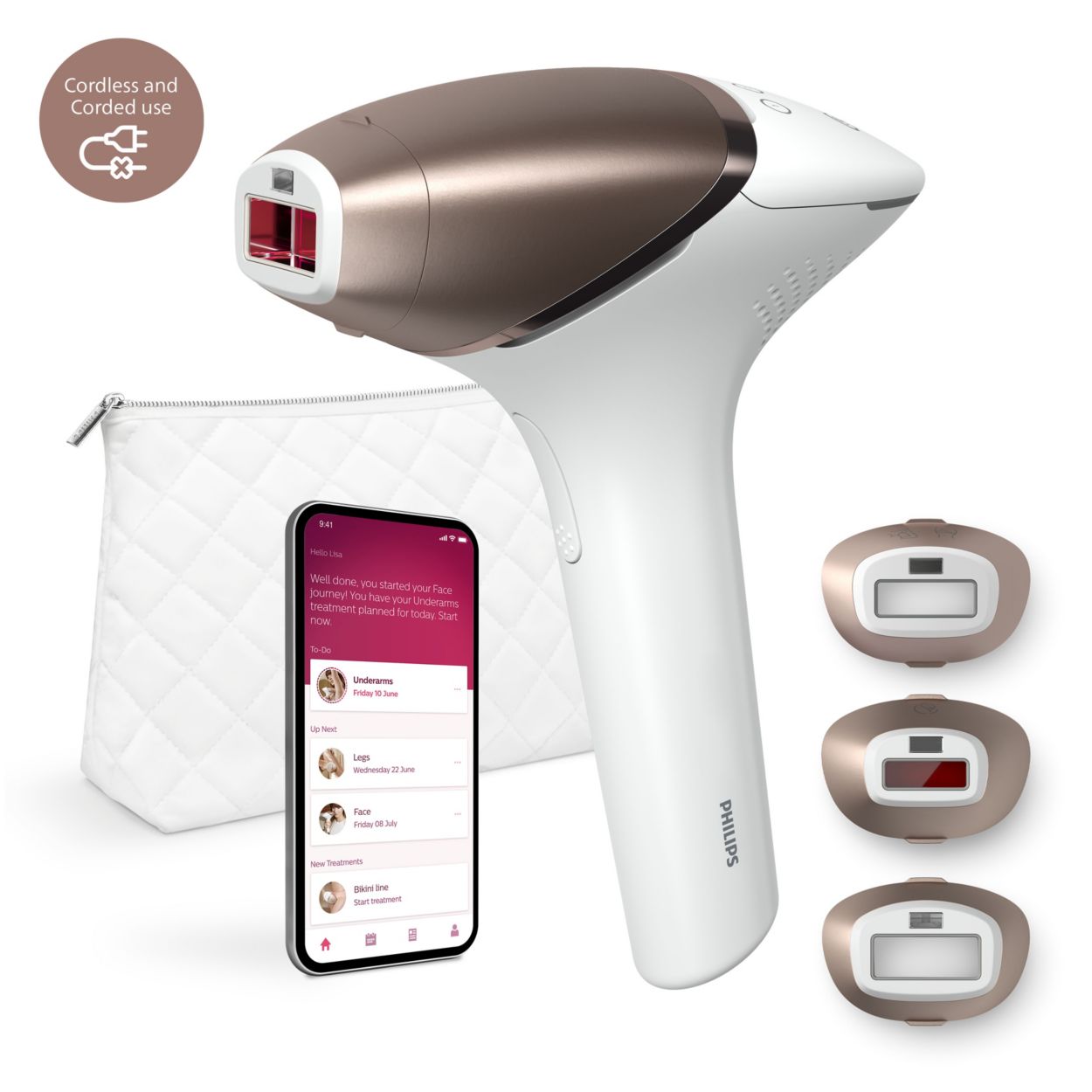 Philips Lumea IPL 9000 Series IPL hair removal device: be hair 