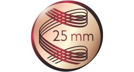 Doğal görünümlü bukleler için 25 mm çap