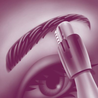 Perfectly shaped eyebrows with the precision attachment.